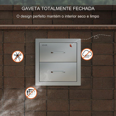 Gaveta Dupla para Churrasqueira - 37x36cm