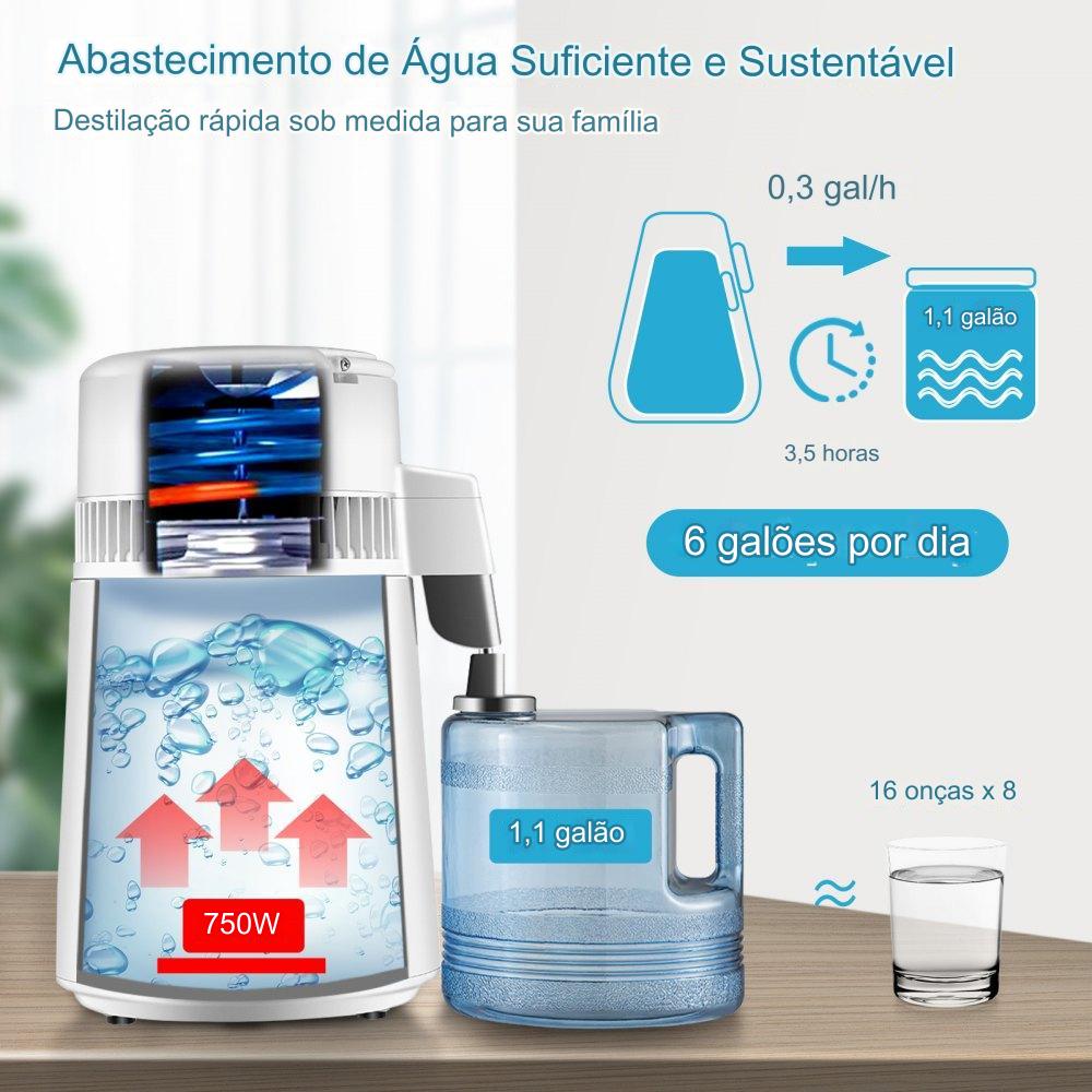 Destilador de Água 4L 750W Branco