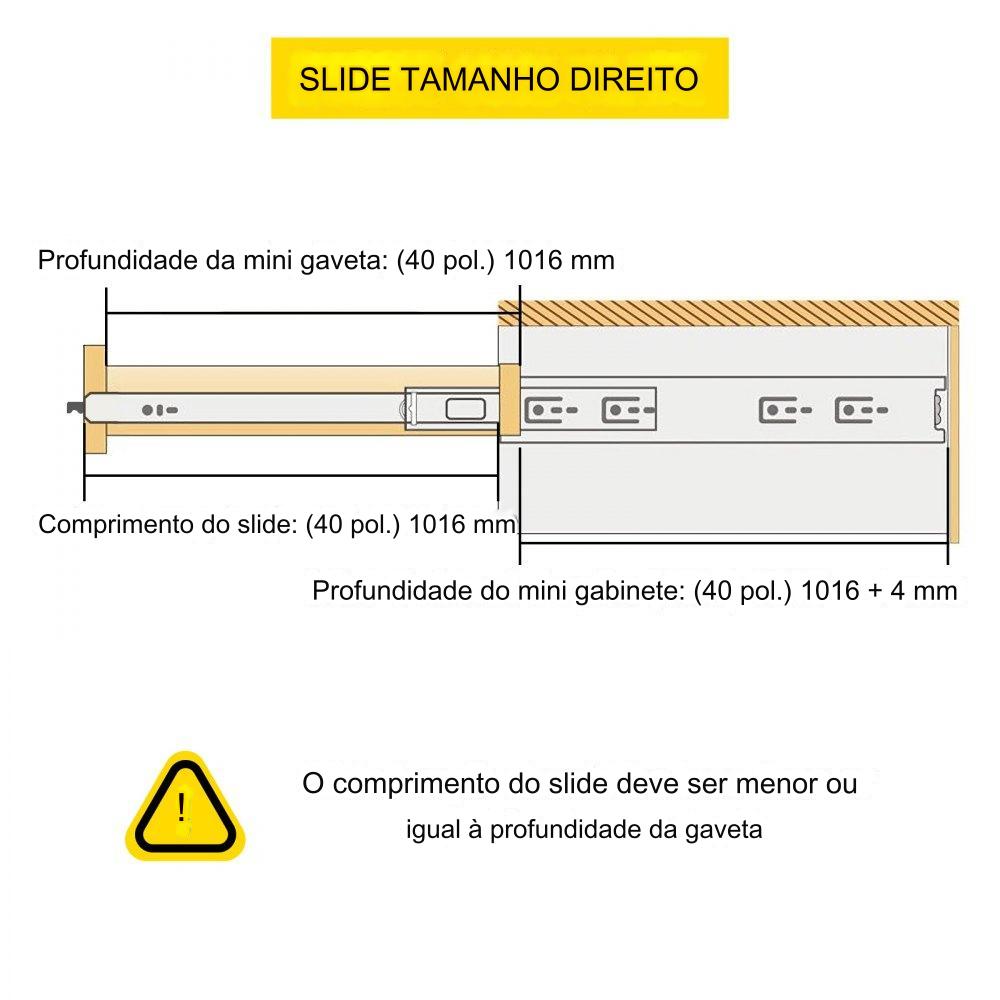 Trilhos de Gaveta de Extensão Total - 1016 mm