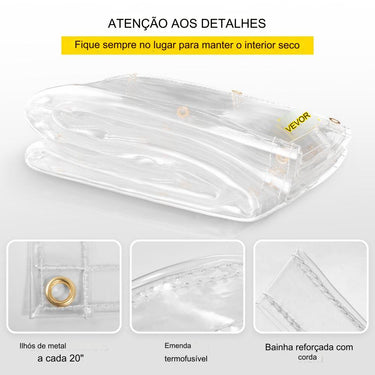 Cobertura Impermeável Transparente - Com Ilhós Aproximadamente 7.43m