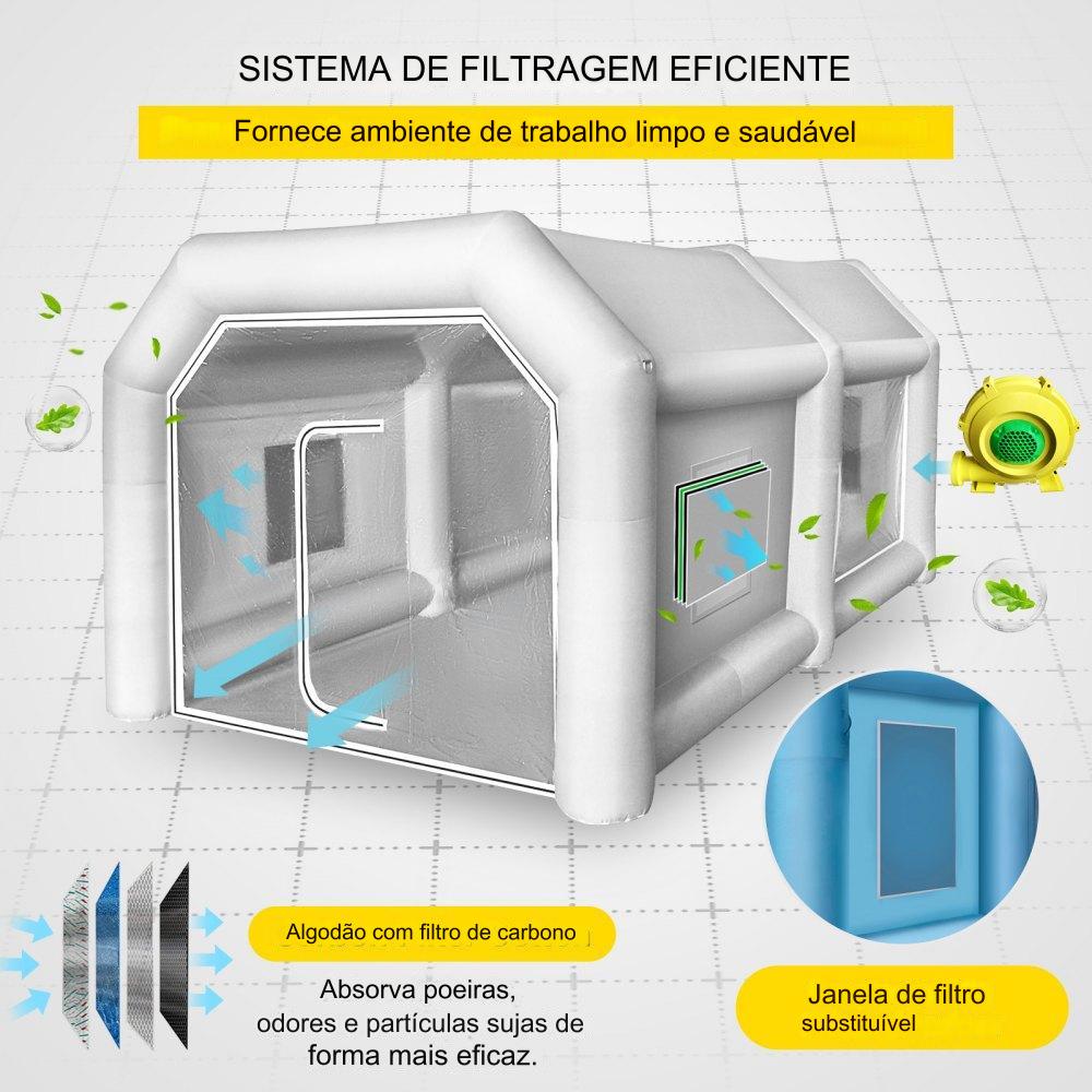 Cabine de Pintura Inflável 4x2.5x2.2m - Spray Booth