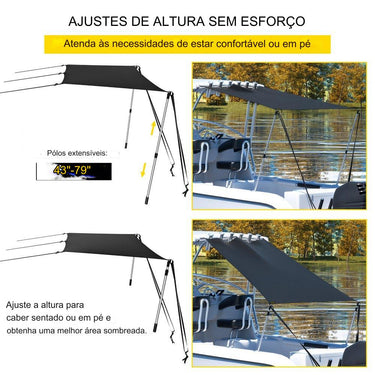 Toldo Bimini para Barco (1.22x1.52m Azul)