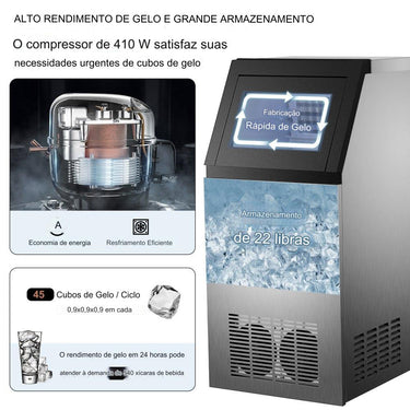 Máquina de Gelo em Cubos (68kg/24h)