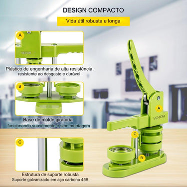 Máquina de Botões  - 1000 Botões em Branco (58mm)