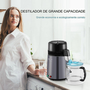 Destilador de Água em Aço Inoxidável (4L Cinza)