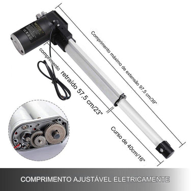 Motor Atuador Linear de 400mm: 6000N 12V