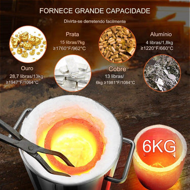 Kit de Forno de Fusão de Propano 6kg  (Aço Inoxidável)