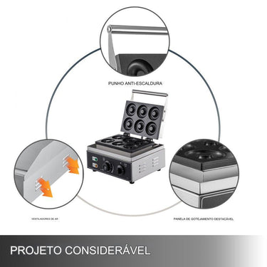 Fabricante de Mini Donuts Elétrico  - 6 Donuts