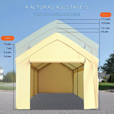 Carport 4x6m em Amarelo