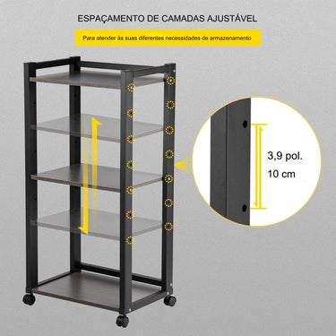 Carrinho de impressora  - com rodas para escritório ou escola