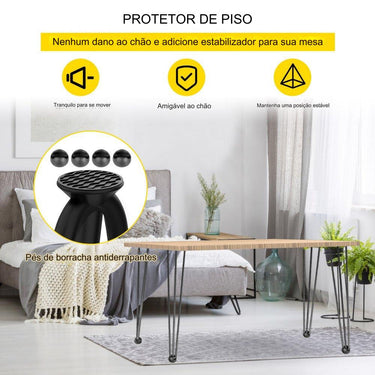 Pernas de Mesa 4x Tischbeine Hairpin 91.5cm Aço Carbono