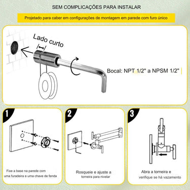 Torneira Parede para Panelas  670mm