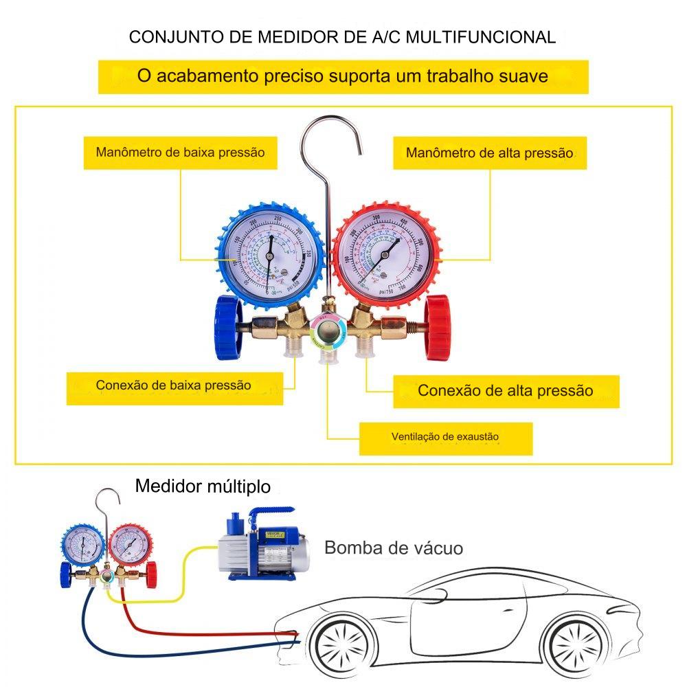 Vácuo Bomba 1.8CFM 50L/min 2 Vias