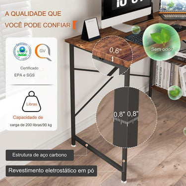 Mesa em forma de L  - marrom 1200x890x760mm