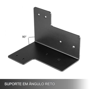 Suportes de Canto Aço Preto  8 Peças