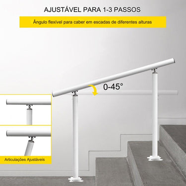 Guarda-corpo de Alumínio Branco para Entrada de 3 Pés