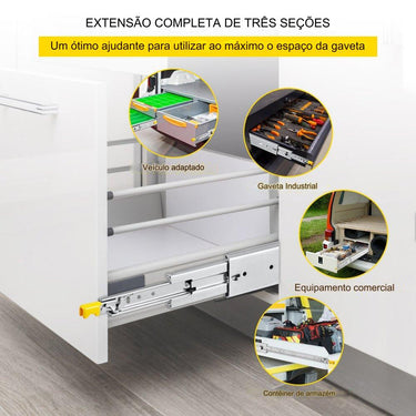 Conjunto de Trilho de Gaveta - 2x60cm